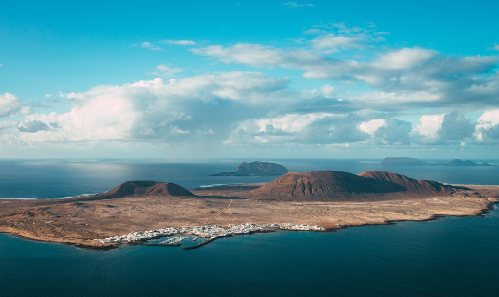 islands from an aerial view between the sea