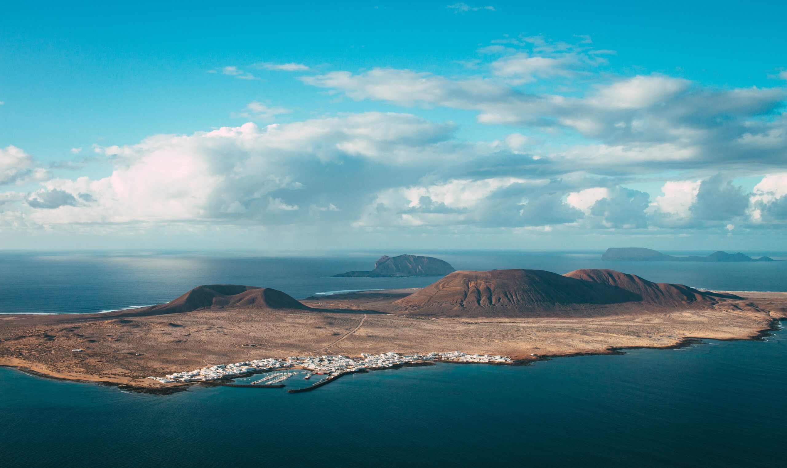 islands from an aerial view between the sea